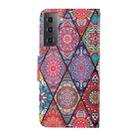 For Samsung Galaxy S21 5G Colored Drawing Pattern Horizontal Flip Leather Case with Holder & Card Slots & Wallet & Lanyard(Rhombus Totem) - 3