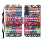 For Samsung Galaxy S21+ 5G Colored Drawing Pattern Horizontal Flip Leather Case with Holder & Card Slots & Wallet & Lanyard(Tribal Ethnic Style) - 1
