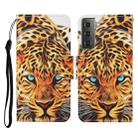 For Samsung Galaxy S21+ 5G Colored Drawing Pattern Horizontal Flip Leather Case with Holder & Card Slots & Wallet & Lanyard(Yellow Leopard) - 1