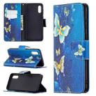 For Samsung Galaxy A02 / M02 Colored Drawing Pattern Horizontal Flip Leather Case with Holder & Card Slots & Wallet(Gold Butterfly) - 1