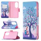 For Huawei P50 Colored Drawing Pattern Horizontal Flip Leather Case with Holder & Card Slots & Wallet(Owl) - 1