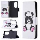 For Huawei P50 Pro Colored Drawing Pattern Horizontal Flip Leather Case with Holder & Card Slots & Wallet(Panda) - 1