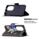 For Huawei P50 Pro Colored Drawing Pattern Horizontal Flip Leather Case with Holder & Card Slots & Wallet(Big Butterfly) - 4