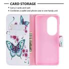 For Huawei P50 Pro Colored Drawing Pattern Horizontal Flip Leather Case with Holder & Card Slots & Wallet(Peach Blossom Butterfly) - 5