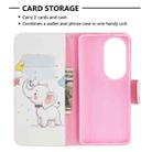 For Huawei P50 Pro Colored Drawing Pattern Horizontal Flip Leather Case with Holder & Card Slots & Wallet(Flowers Elephant) - 5