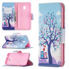 For Nokia C1 Plus Colored Drawing Pattern Horizontal Flip Leather Case with Holder & Card Slots & Wallet(Owl) - 1