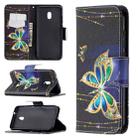 For Nokia C1 Plus Colored Drawing Pattern Horizontal Flip Leather Case with Holder & Card Slots & Wallet(Big Butterfly) - 1