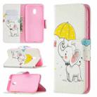 For Nokia C1 Plus Colored Drawing Pattern Horizontal Flip Leather Case with Holder & Card Slots & Wallet(Umbrella Elephant) - 1