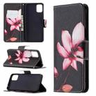 For LG K42 Colored Drawing Pattern Horizontal Flip Leather Case with Holder & Card Slots & Wallet(Lotus) - 1