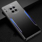 For Huawei Mate 30 Blade Series TPU Frame + Titanium Alloy Sand Blasting Technology Backplane + Color Aluminum Alloy Decorative Edge Mobile Phone Protective Shell(Black + Blue) - 1