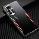 For Huawei nova 8 5G Blade Series TPU Frame + Titanium Alloy Sand Blasting Technology Backplane + Color Aluminum Alloy Decorative Edge Mobile Phone Protective Shell(Black + Red) - 1