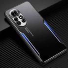 For Huawei nova 8 Pro 5G Blade Series TPU Frame + Titanium Alloy Sand Blasting Technology Backplane + Color Aluminum Alloy Decorative Edge Mobile Phone Protective Shell(Black + Blue) - 1