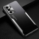 For OPPO A55 5G Blade Series TPU Frame + Titanium Alloy Sand Blasting Technology Backplane + Color Aluminum Alloy Decorative Edge Mobile Phone Protective Shell(Black + Silver) - 1