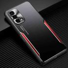 For OPPO A93 5G Blade Series TPU Frame + Titanium Alloy Sand Blasting Technology Backplane + Color Aluminum Alloy Decorative Edge Mobile Phone Protective Shell(Black + Red) - 1