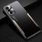 For OPPO A93 5G Blade Series TPU Frame + Titanium Alloy Sand Blasting Technology Backplane + Color Aluminum Alloy Decorative Edge Mobile Phone Protective Shell(Black + Gold) - 1