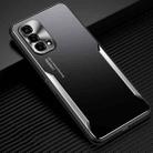 For OPPO A93 5G Blade Series TPU Frame + Titanium Alloy Sand Blasting Technology Backplane + Color Aluminum Alloy Decorative Edge Mobile Phone Protective Shell(Black + Silver) - 1