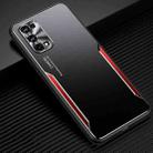 For OPPO Realme X7 Pro Blade Series TPU Frame + Titanium Alloy Sand Blasting Technology Backplane + Color Aluminum Alloy Decorative Edge Mobile Phone Protective Shell(Black + Red) - 1