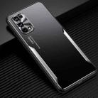 For OPPO Realme X7 Pro Blade Series TPU Frame + Titanium Alloy Sand Blasting Technology Backplane + Color Aluminum Alloy Decorative Edge Mobile Phone Protective Shell(Black + Silver) - 1