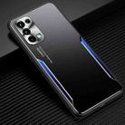 For OPPO Reno5 5G Blade Series TPU Frame + Titanium Alloy Sand Blasting Technology Backplane + Color Aluminum Alloy Decorative Edge Mobile Phone Protective Shell(Black + Blue) - 1