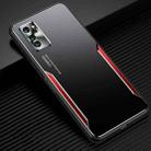 For Honor V30 Blade Series TPU Frame + Titanium Alloy Sand Blasting Technology Backplane + Color Aluminum Alloy Decorative Edge Mobile Phone Protective Shell(Black + Red) - 1