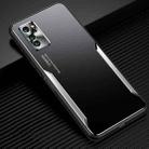 For Honor V30 Blade Series TPU Frame + Titanium Alloy Sand Blasting Technology Backplane + Color Aluminum Alloy Decorative Edge Mobile Phone Protective Shell(Black + Silver) - 1