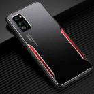 For Honor V30 Pro Blade Series TPU Frame + Titanium Alloy Sand Blasting Technology Backplane + Color Aluminum Alloy Decorative Edge Mobile Phone Protective Shell(Black + Red) - 1