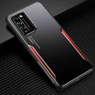 For Honor X10 5G Blade Series TPU Frame + Titanium Alloy Sand Blasting Technology Backplane + Color Aluminum Alloy Decorative Edge Mobile Phone Protective Shell(Black + Red) - 1