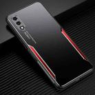 For Honor 9X Blade Series TPU Frame + Titanium Alloy Sand Blasting Technology Backplane + Color Aluminum Alloy Decorative Edge Mobile Phone Protective Shell(Black + Red) - 1