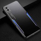 For Honor 9X Blade Series TPU Frame + Titanium Alloy Sand Blasting Technology Backplane + Color Aluminum Alloy Decorative Edge Mobile Phone Protective Shell(Black + Blue) - 1