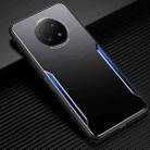 For Xiaomi Redmi Note 9 5G Blade Series TPU Frame + Titanium Alloy Sand Blasting Technology Backplane + Color Aluminum Alloy Decorative Edge Mobile Phone Protective Shell(Black + Blue) - 1