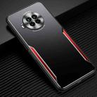 For Xiaomi Redmi Note 9 Pro Blade Series TPU Frame + Titanium Alloy Sand Blasting Technology Backplane + Color Aluminum Alloy Decorative Edge Mobile Phone Protective Shell(Black + Red) - 1