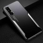 For OPPO Reno3 Pro Blade Series TPU Frame + Titanium Alloy Sand Blasting Technology Backplane + Color Aluminum Alloy Decorative Edge Mobile Phone Protective Shell(Black + Silver) - 1