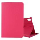 For Lenovo Tab P11 / Tab P11 5G Litchi Texture Horizontal Flip 360 Degrees Rotation Leather Case with Holder(Rose Red) - 1