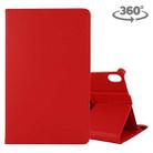 For Lenovo M10 Litchi Texture Horizontal Flip 360 Degrees Rotation Leather Case with Holder(Red) - 1