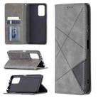 For Xiaomi Redmi Note 10 Pro Rhombus Texture Horizontal Flip Magnetic Leather Case with Holder & Card Slots(Grey) - 1