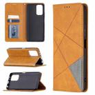 For Xiaomi Redmi Note 10 Pro Rhombus Texture Horizontal Flip Magnetic Leather Case with Holder & Card Slots(Yellow) - 1