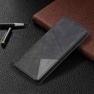 For Samsung Galaxy A02 Rhombus Texture Horizontal Flip Magnetic Leather Case with Holder & Card Slots(Black) - 7