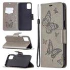 For LG K42 Two Butterflies Embossing Pattern Horizontal Flip Leather Case with Holder & Card Slot & Wallet & Lanyard(Grey) - 1