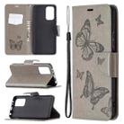 For Xiaomi Redmi Note 10 Pro Two Butterflies Embossing Pattern Horizontal Flip Leather Case with Holder & Card Slot & Wallet & Lanyard(Grey) - 1