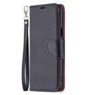 For LG K42 Litchi Texture Pure Color Horizontal Flip Leather Case with Holder & Card Slots & Wallet & Lanyard(Black) - 2