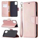 For LG K42 Litchi Texture Pure Color Horizontal Flip Leather Case with Holder & Card Slots & Wallet & Lanyard(Rose Gold) - 1