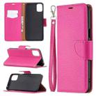 For LG K42 Litchi Texture Pure Color Horizontal Flip Leather Case with Holder & Card Slots & Wallet & Lanyard(Rose Red) - 1
