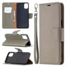 For LG K42 Litchi Texture Pure Color Horizontal Flip Leather Case with Holder & Card Slots & Wallet & Lanyard(Grey) - 1