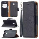 For Nokia C1 Plus Litchi Texture Pure Color Horizontal Flip Leather Case with Holder & Card Slots & Wallet & Lanyard(Black) - 1