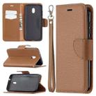 For Nokia C1 Plus Litchi Texture Pure Color Horizontal Flip Leather Case with Holder & Card Slots & Wallet & Lanyard(Brown) - 1