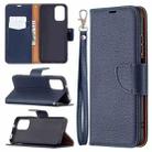 For Xiaomi Redmi Note 10 4G Litchi Texture Pure Color Horizontal Flip Leather Case with Holder & Card Slots & Wallet & Lanyard(Dark Blue) - 1