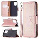 For Xiaomi Redmi Note 10 4G Litchi Texture Pure Color Horizontal Flip Leather Case with Holder & Card Slots & Wallet & Lanyard(Rose Gold) - 1