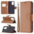For Xiaomi Redmi Note 10 4G Litchi Texture Pure Color Horizontal Flip Leather Case with Holder & Card Slots & Wallet & Lanyard(Brown) - 1