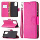 For Xiaomi Redmi Note 10 4G Litchi Texture Pure Color Horizontal Flip Leather Case with Holder & Card Slots & Wallet & Lanyard(Rose Red) - 1