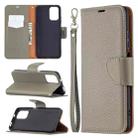 For Xiaomi Redmi Note 10 4G Litchi Texture Pure Color Horizontal Flip Leather Case with Holder & Card Slots & Wallet & Lanyard(Grey) - 1